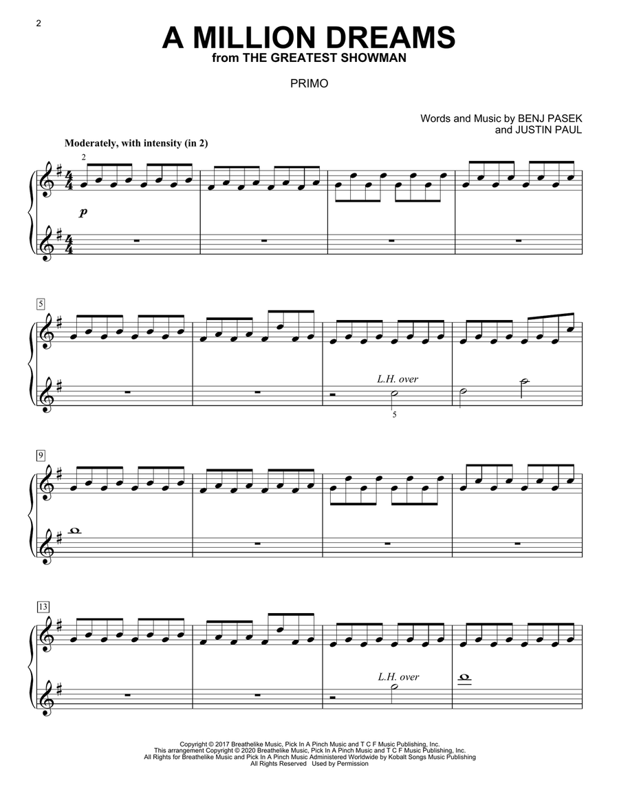 A Million Dreams (from The Greatest Showman) (arr. David Pearl) Piano Duet scores gallery preview page 2