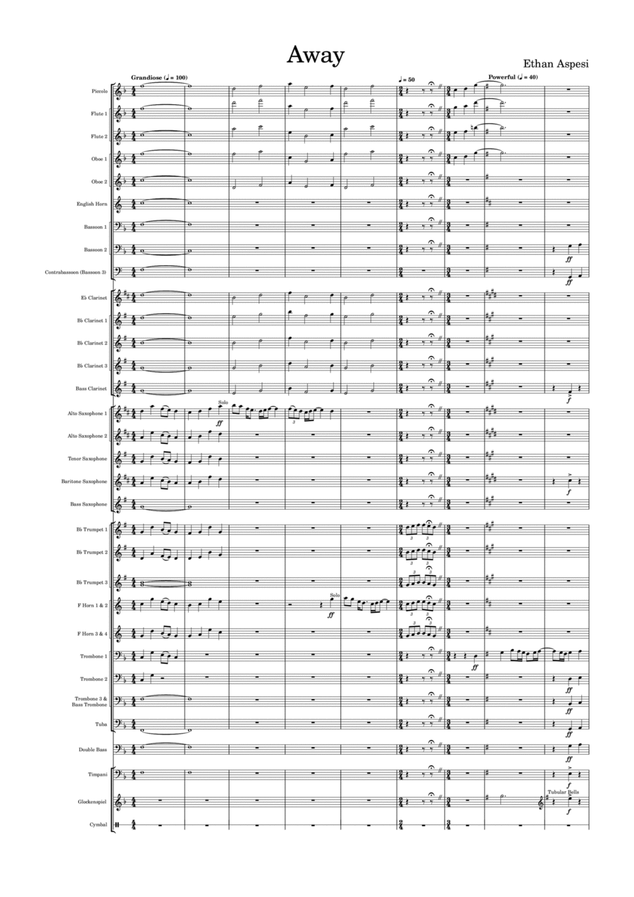 Away Concert Band scores gallery preview page 1
