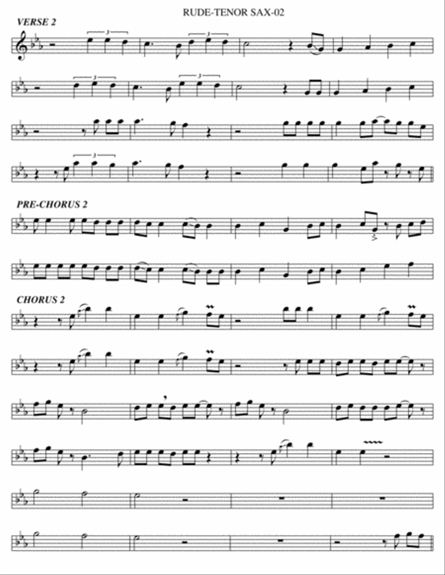 Rude Tenor Saxophone scores gallery preview page 2