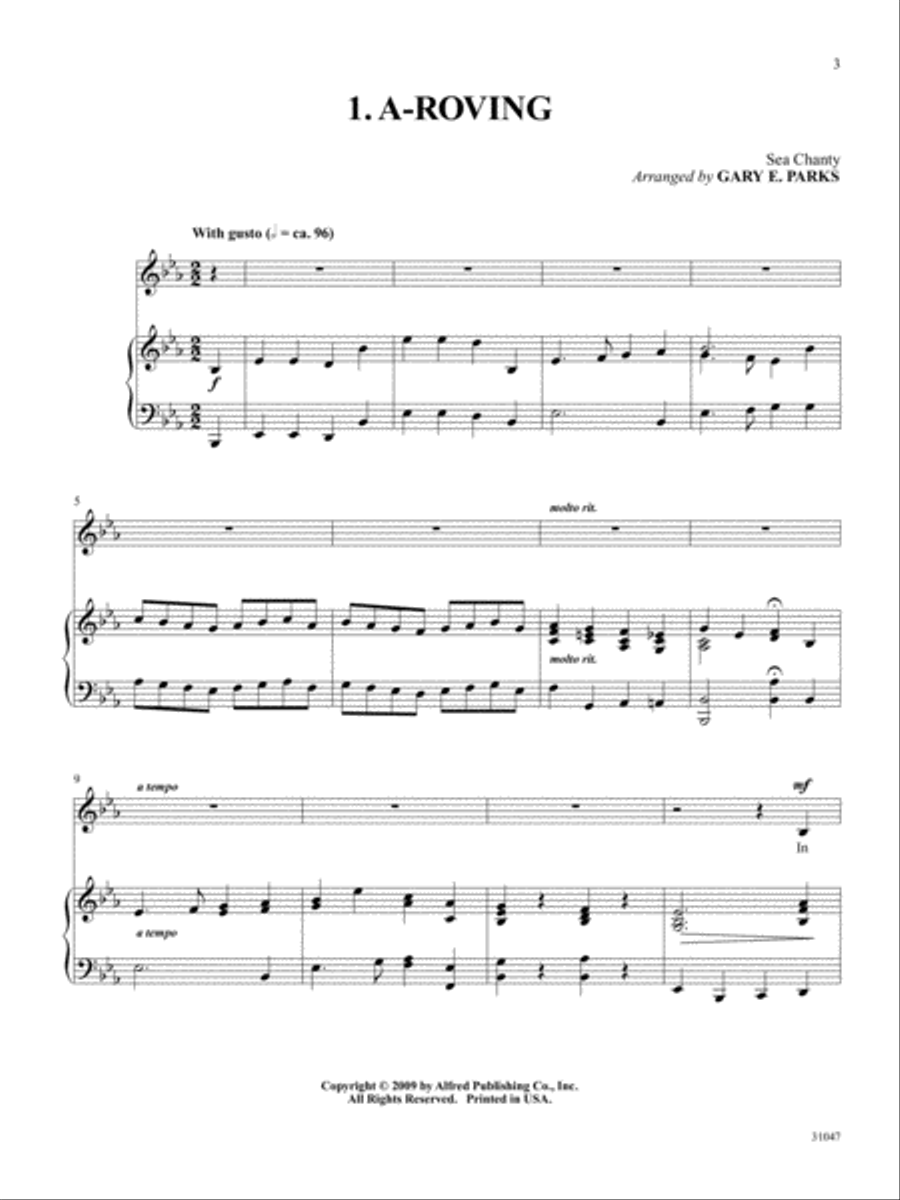 12 Folk Songs for Solo Singers Piano Accompaniment scores gallery preview page 3