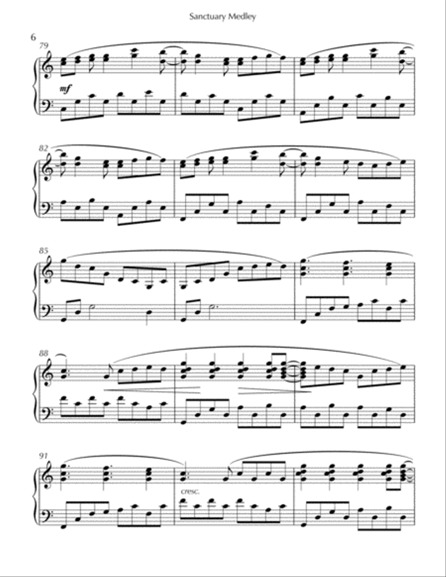 Sanctuary Medley Sanctuary Medley Piano Method scores gallery preview page 6