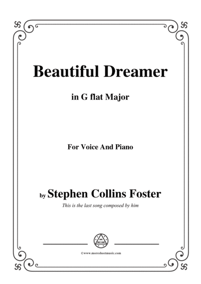 Stephen Collins Foster-Beautiful Dreamer,in G flat Major,for Voice&Piano image number null