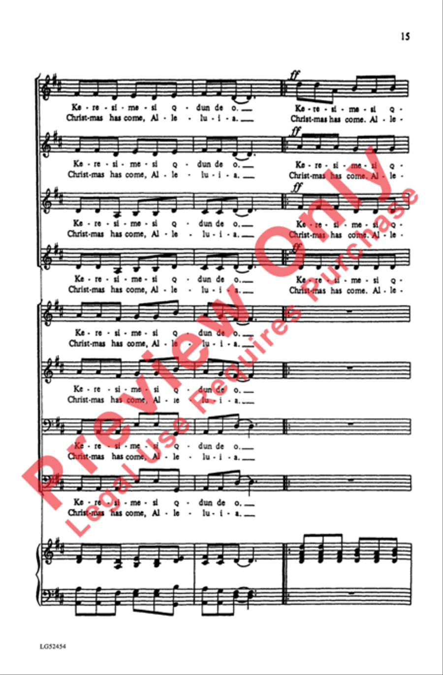 Keresimesi Qdun De O Keresimesi Qdun De O 4-Part scores gallery preview page 15