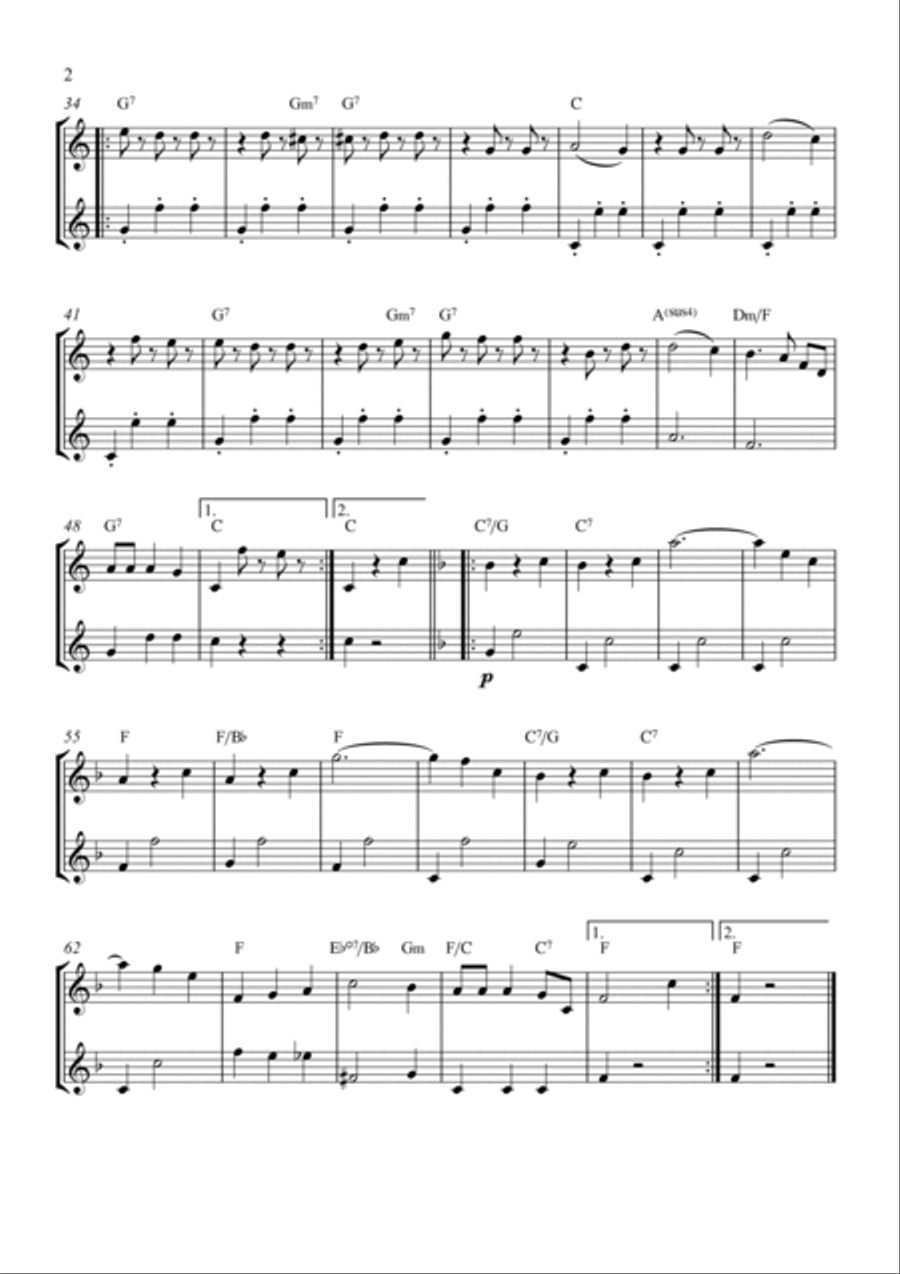 Blue Danube Waltz Woodwind Duet scores gallery preview page 2