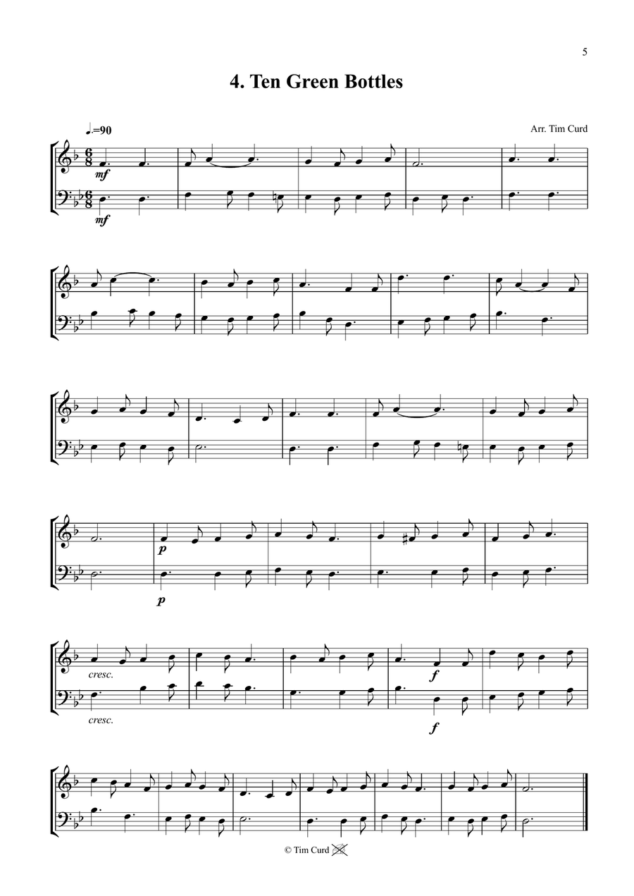 14 Fun Duets For French-Horn And Trombone Brass Duet scores gallery preview page 5