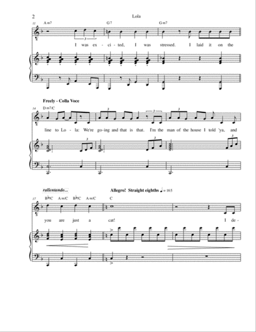 Lola Lola Tenor Voice scores gallery preview page 2