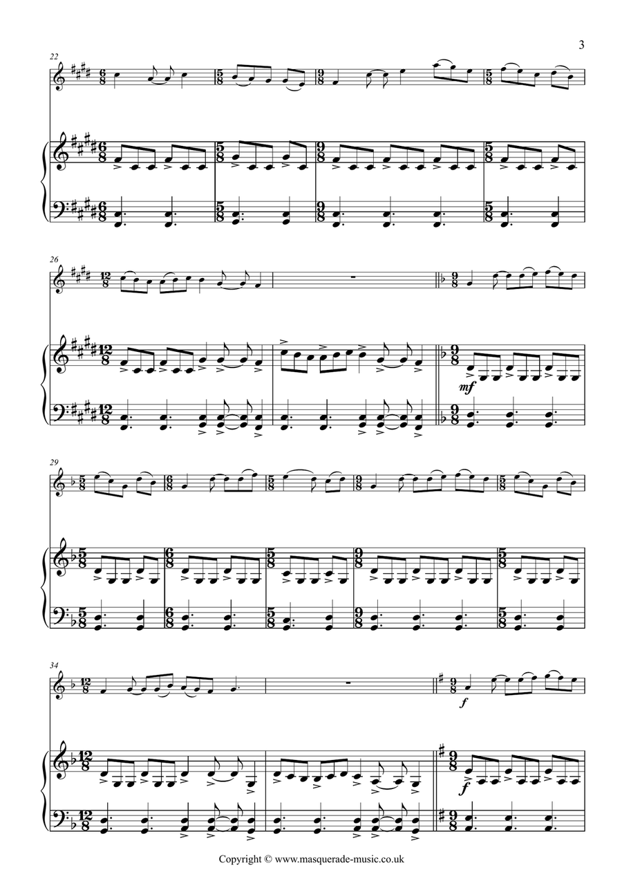 Celtic VII (Flute & Piano) taken from 'Celtic Collage' Flute Solo scores gallery preview page 3