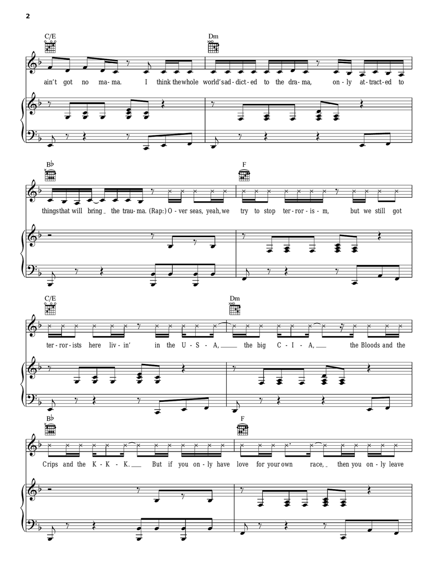 Where Is The Love Piano, Vocal, Guitar scores gallery preview page 2