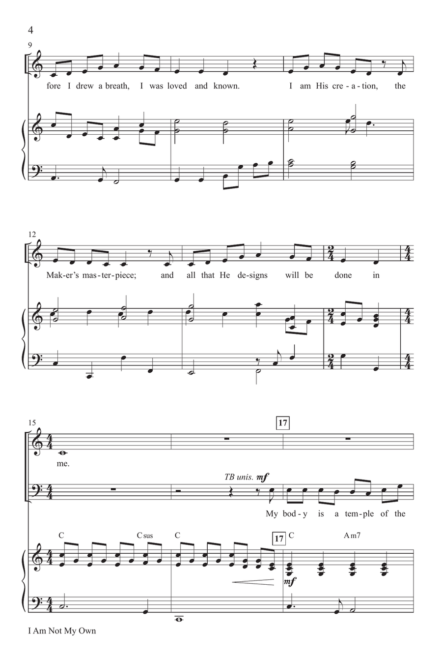 I Am Not My Own 4-Part scores gallery preview page 3