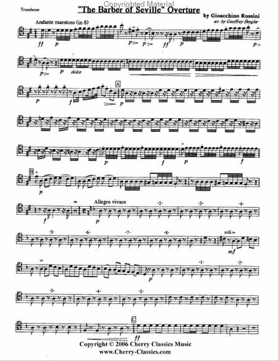 Barber of Seville Overture Brass Quintet scores gallery preview page 8