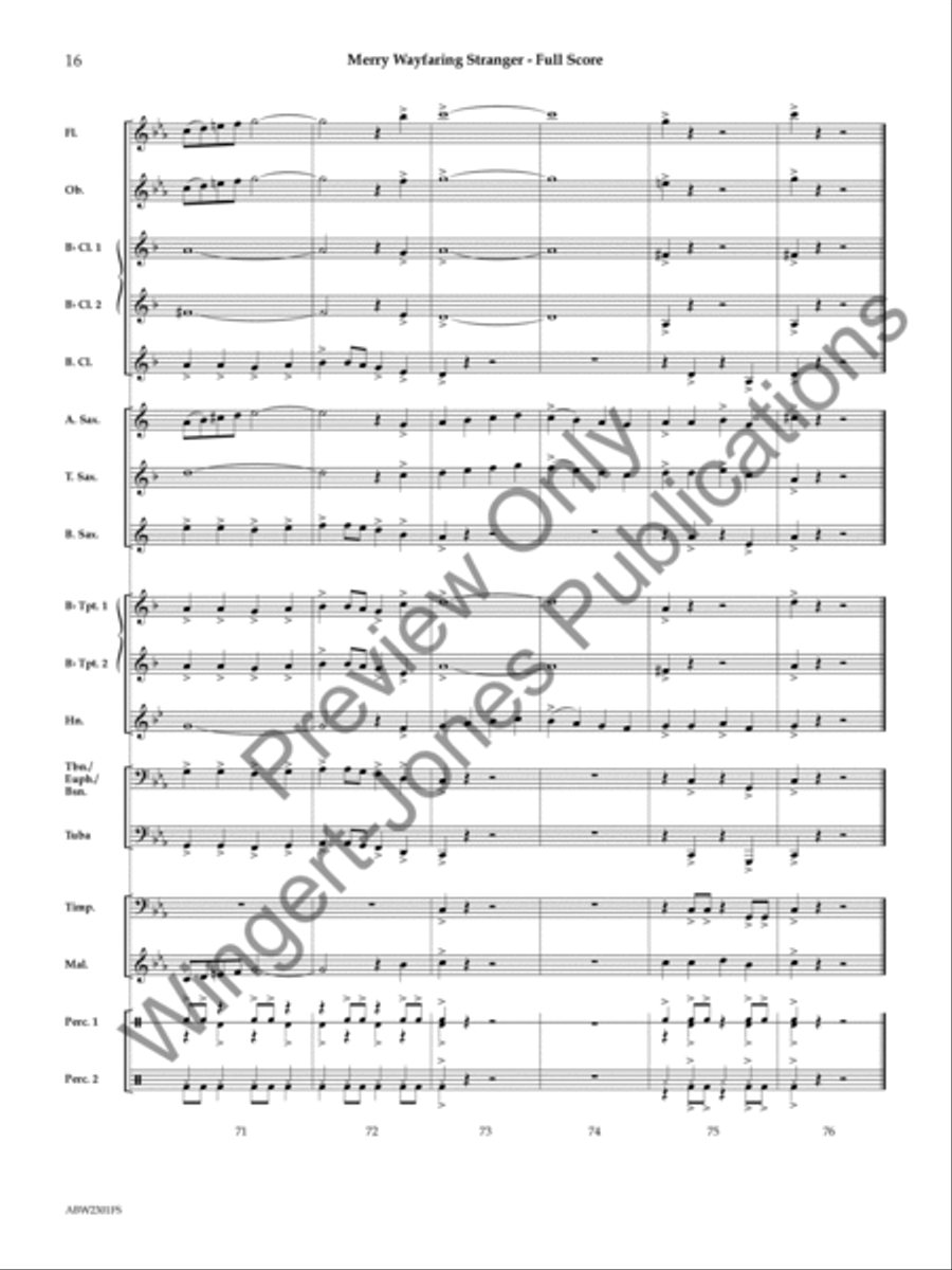 Merry Wayfaring Stranger Concert Band scores gallery preview page 17