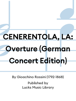 Book cover for CENERENTOLA, LA: Overture (German Concert Edition)