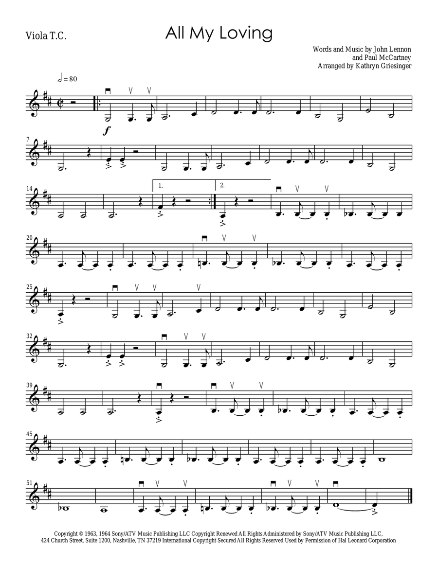 All My Loving String Quartet scores gallery preview page 3