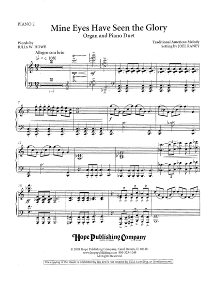 Mine Eyes Have Seen the Glory Organ scores gallery preview page 3
