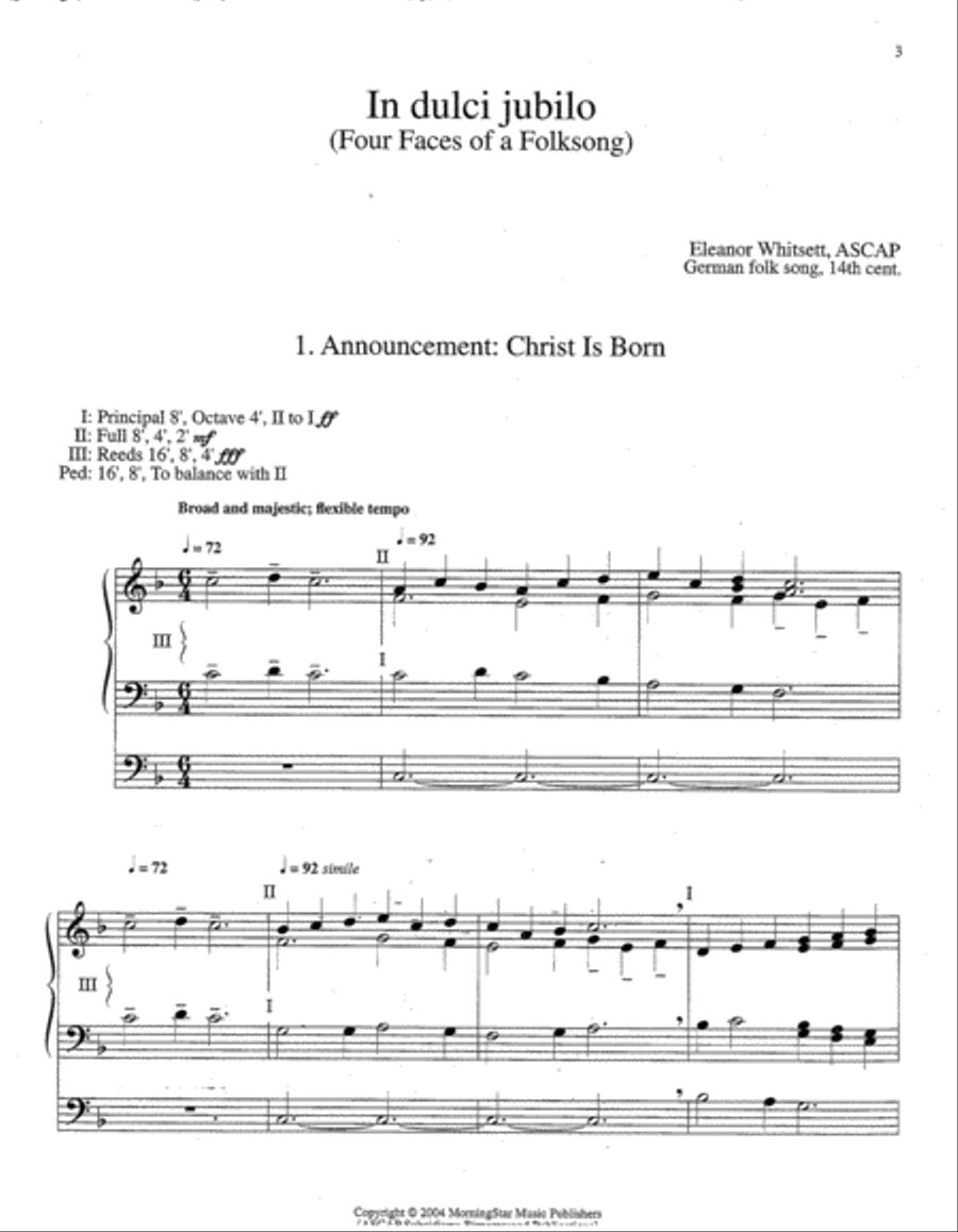 In Dulci Jubilo: Four Faces of a Folksong Organ scores gallery preview page 2