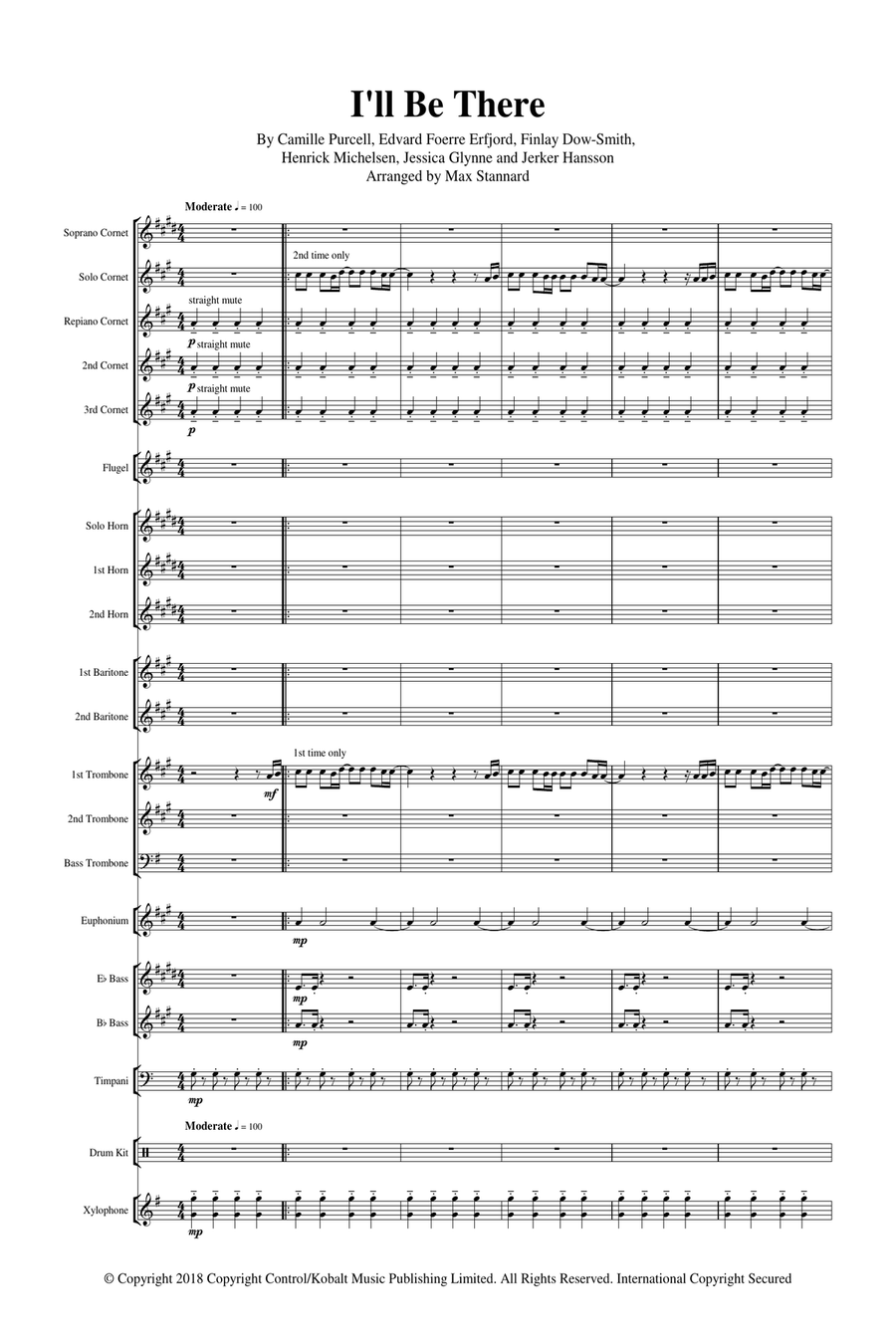 I'll Be There Brass Band scores gallery preview page 2