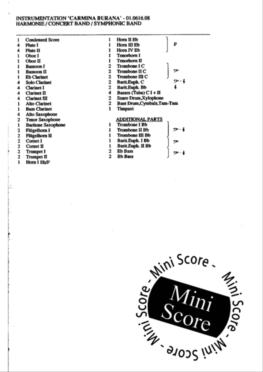 Carmina Burana Concert Band scores gallery preview page 4