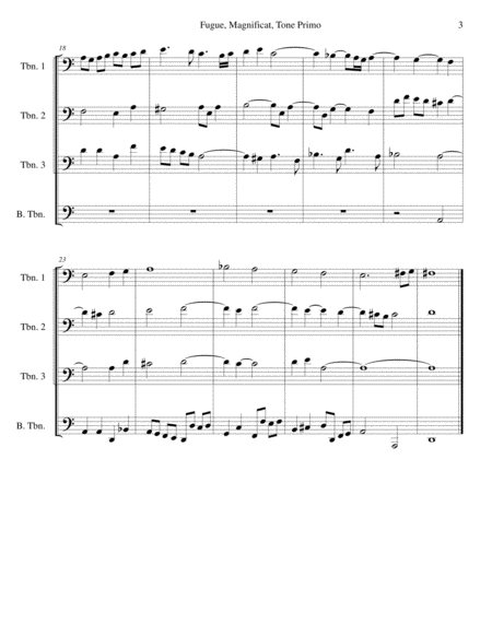 Fugue, Magnificant, Tone Primo for Trombone Quartet image number null