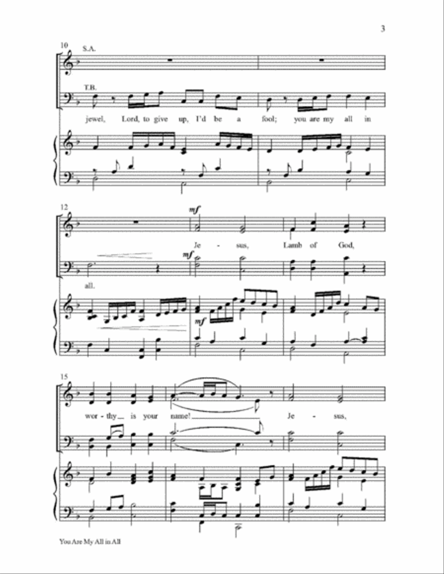 You Are My All in All 4-Part scores gallery preview page 3