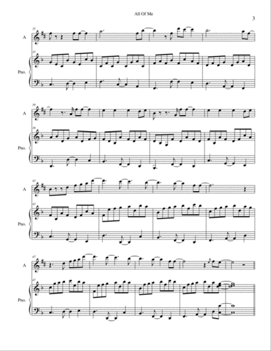 All Of Me Alto Saxophone scores gallery preview page 3