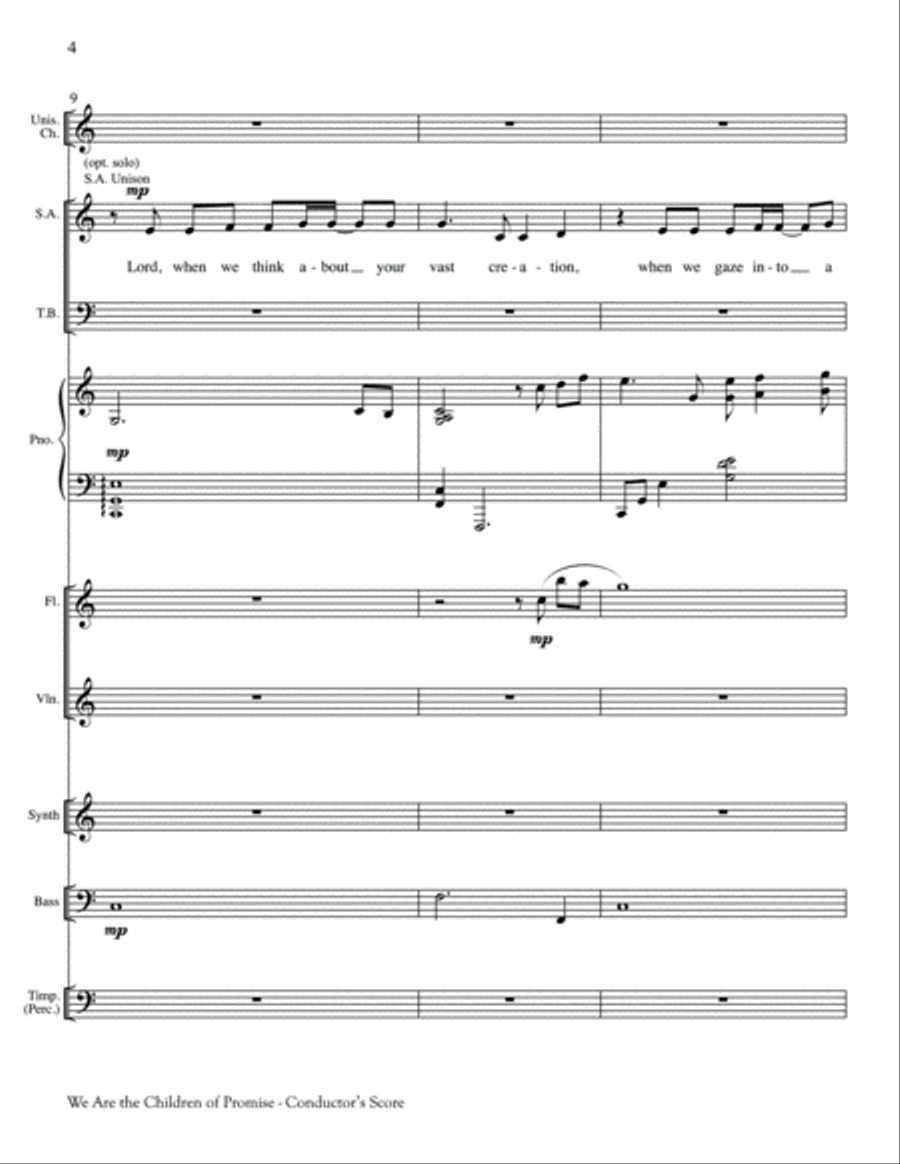 We Are the Children of Promise Unison Choir scores gallery preview page 4