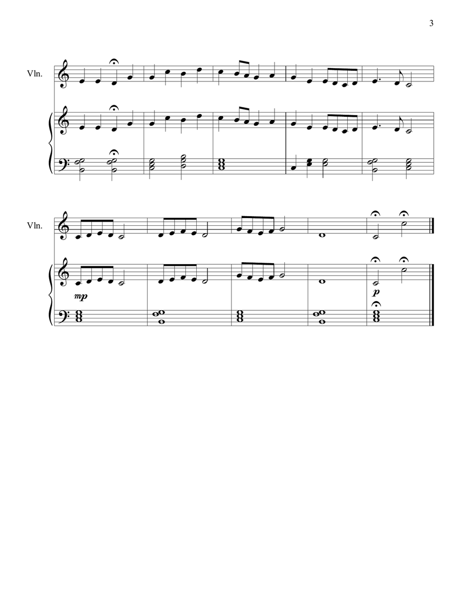 Peaceful Hymns of the Faith: 13 Easy Hymn Duets for Piano and Violin String Duet scores gallery preview page 3