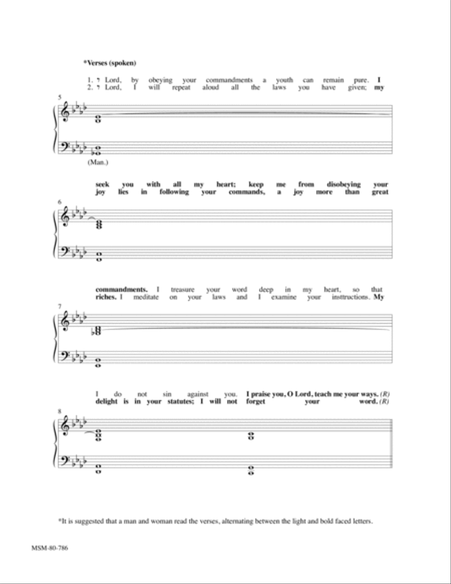 Psalm 119:9-16 4-Part scores gallery preview page 2