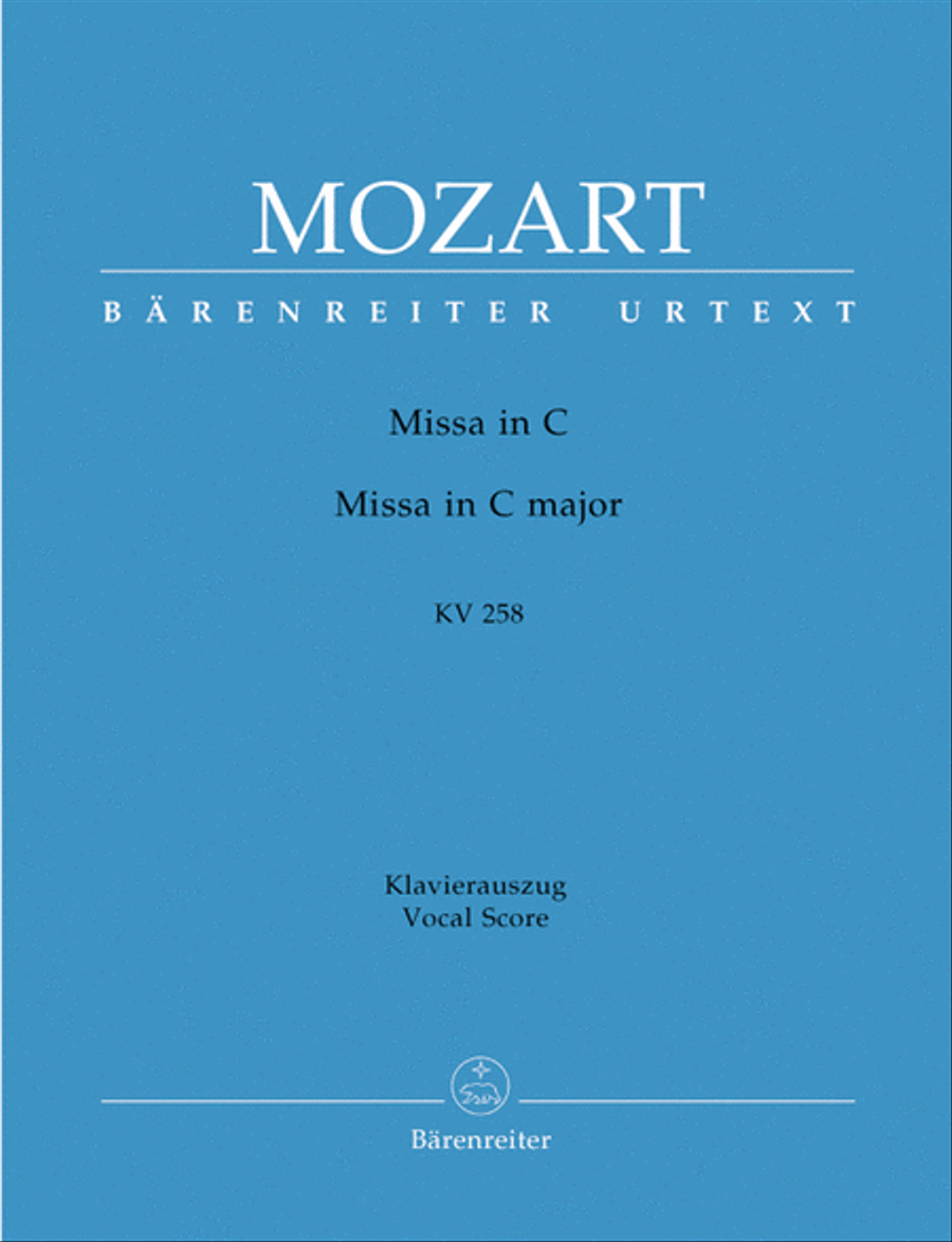 Book cover for Missa C major, KV 258