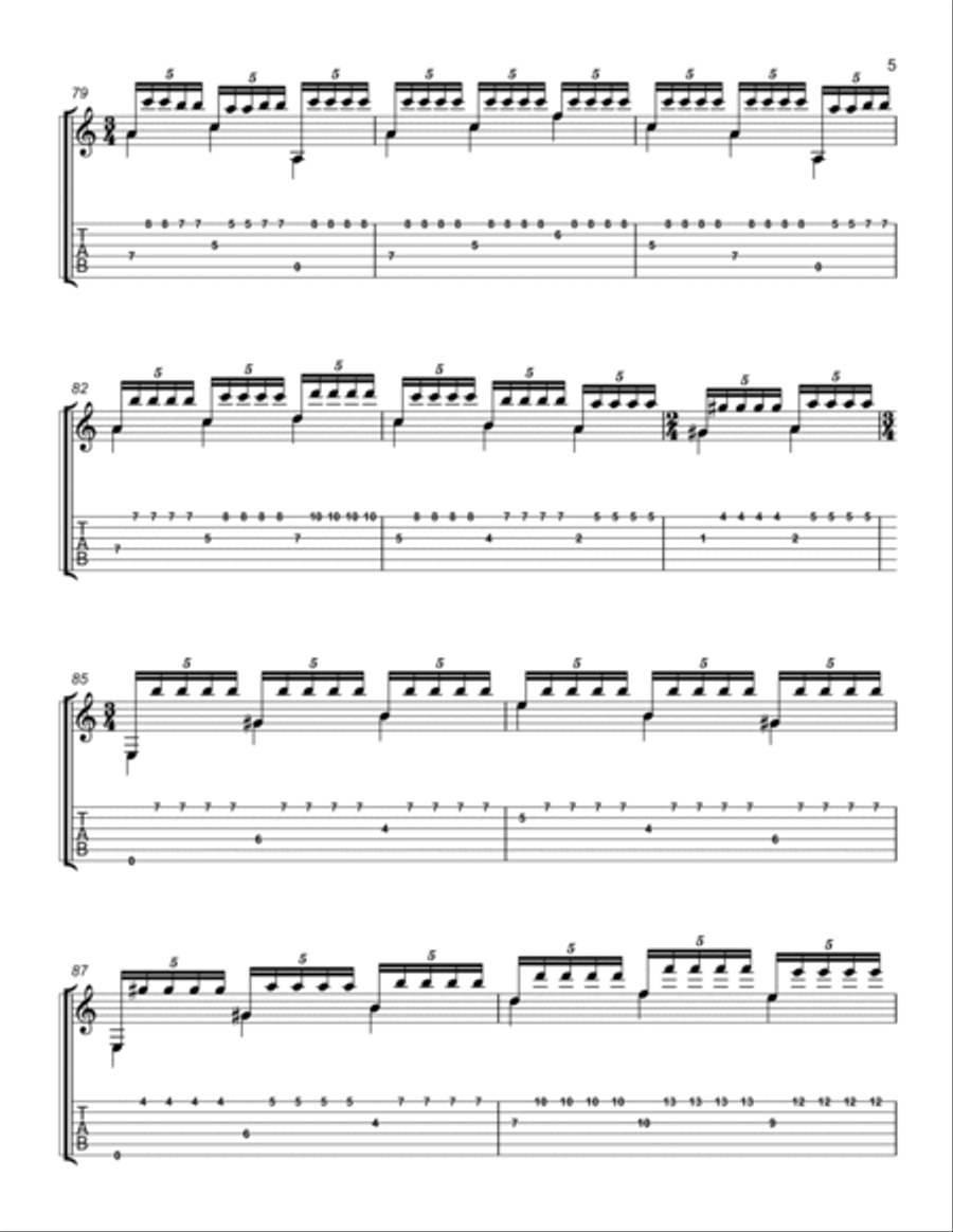 Malaguena Acoustic Guitar scores gallery preview page 5