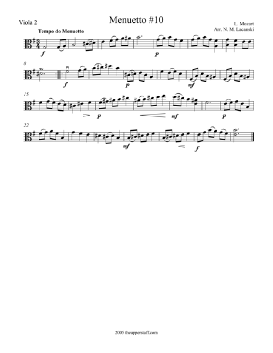 Menuetto #10 String Duet scores gallery preview page 1