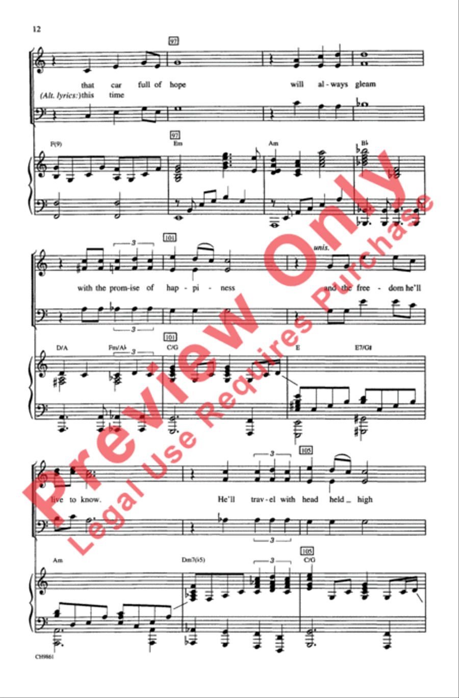 Ragtime (Choral Selections) 3-Part scores gallery preview page 12