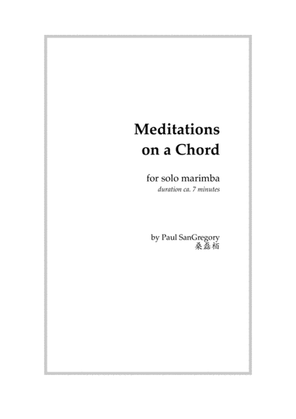 Meditations on a Chord (for solo marimba) image number null