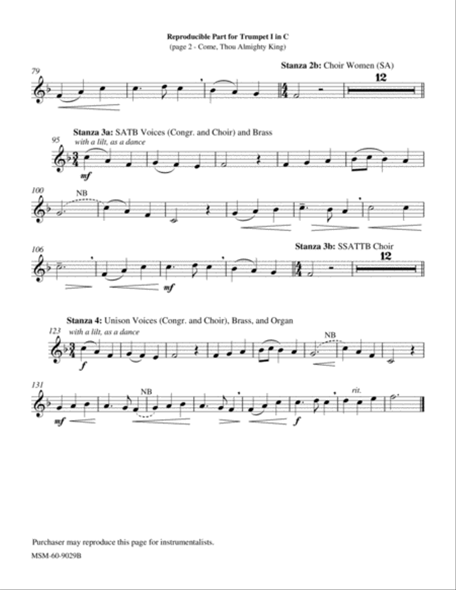 Come, Thou Almighty King Choir scores gallery preview page 4