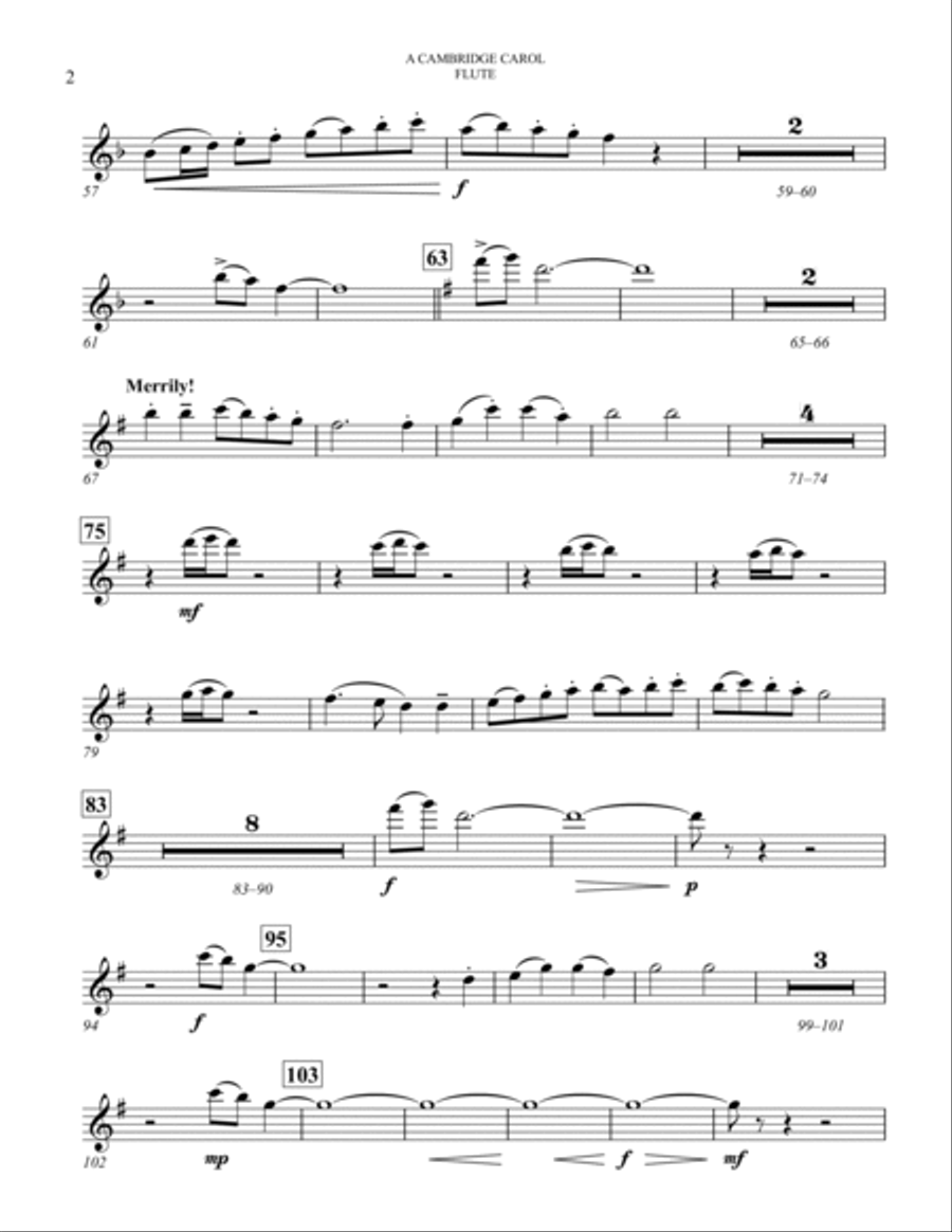 A Cambridge Carol: Flute A Cambridge Carol: Flute Full Orchestra scores gallery preview page 2
