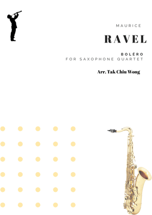 Book cover for Boléro arranged for Saxophone Quartet