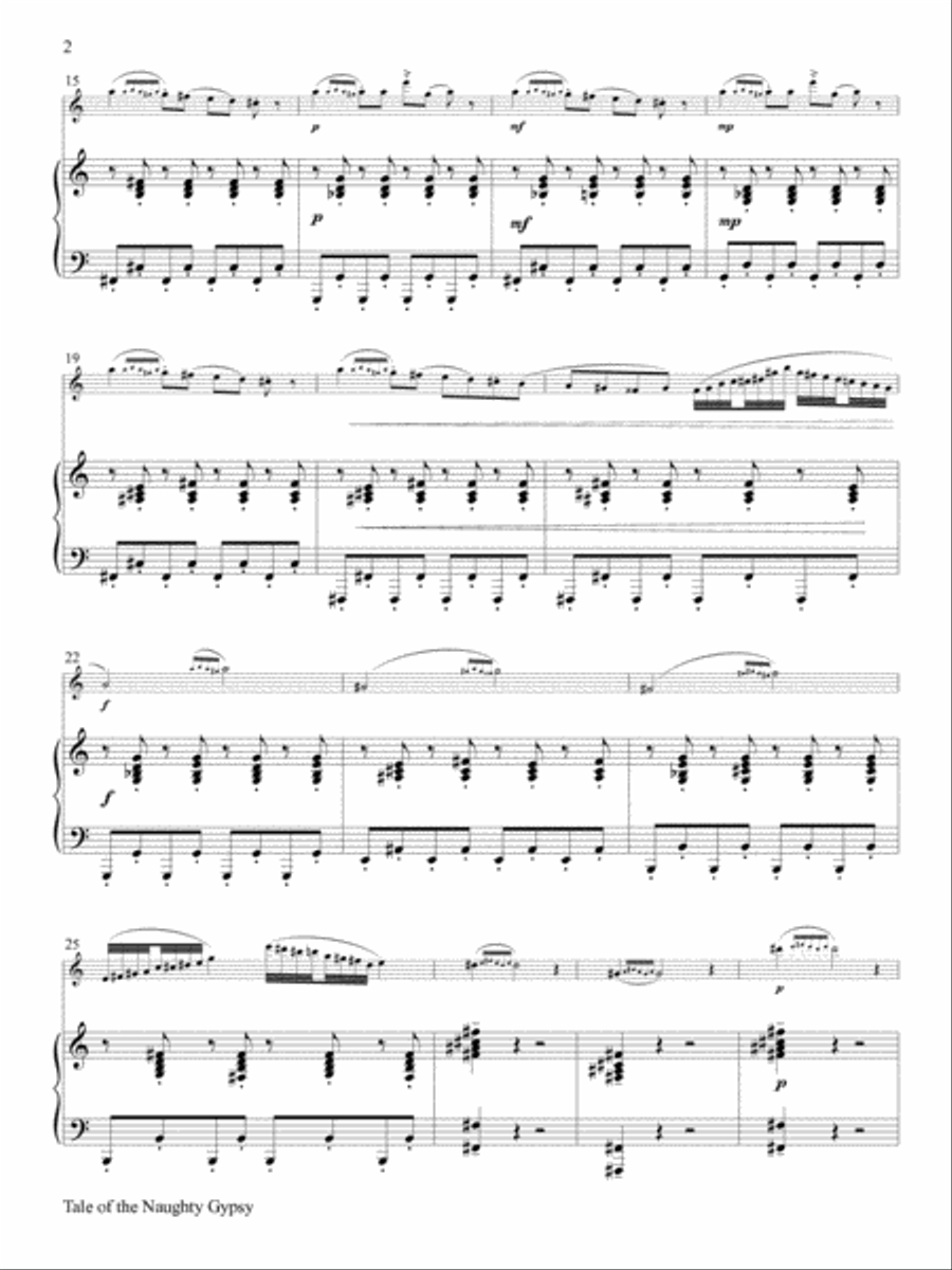 Tale of the Naughty Gypsy for Clarinet and Piano Clarinet Solo scores gallery preview page 3