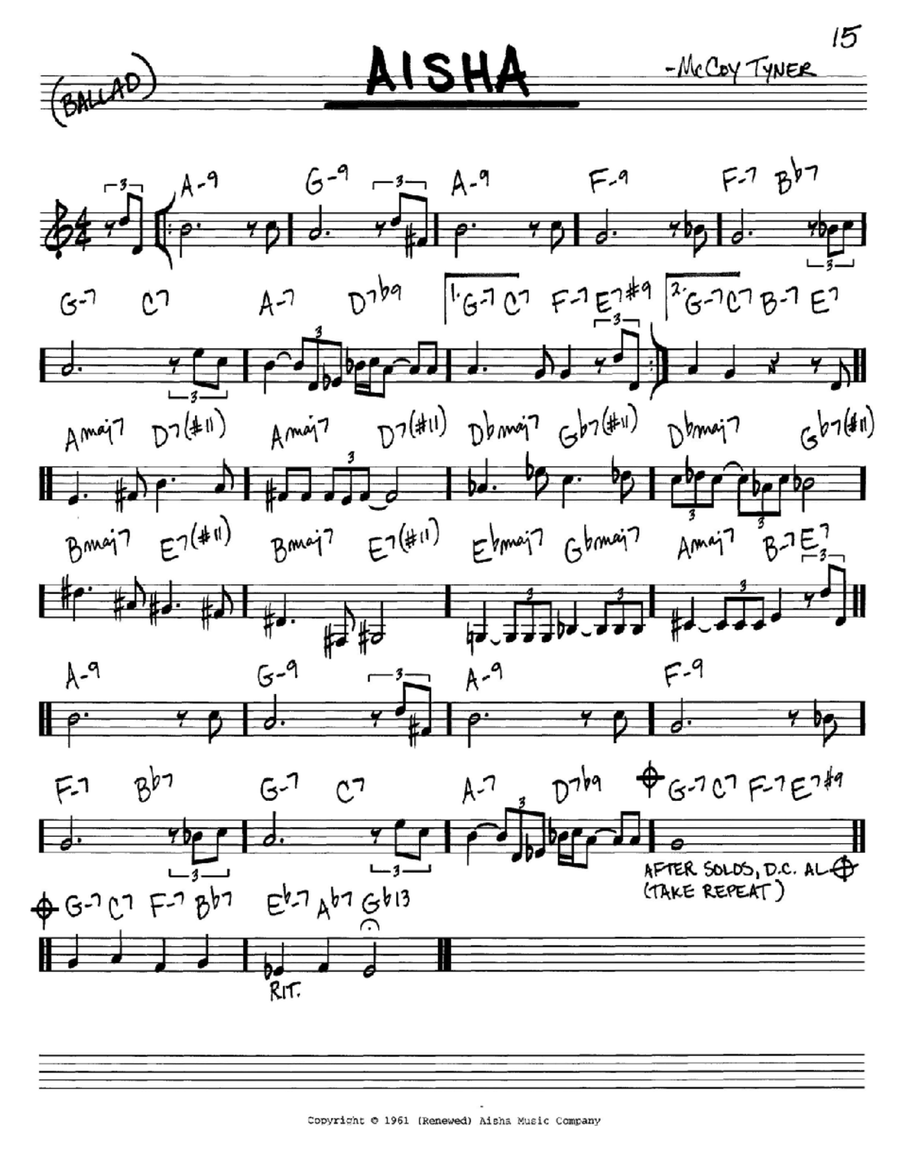 Aisha Aisha Piano scores gallery preview page 1