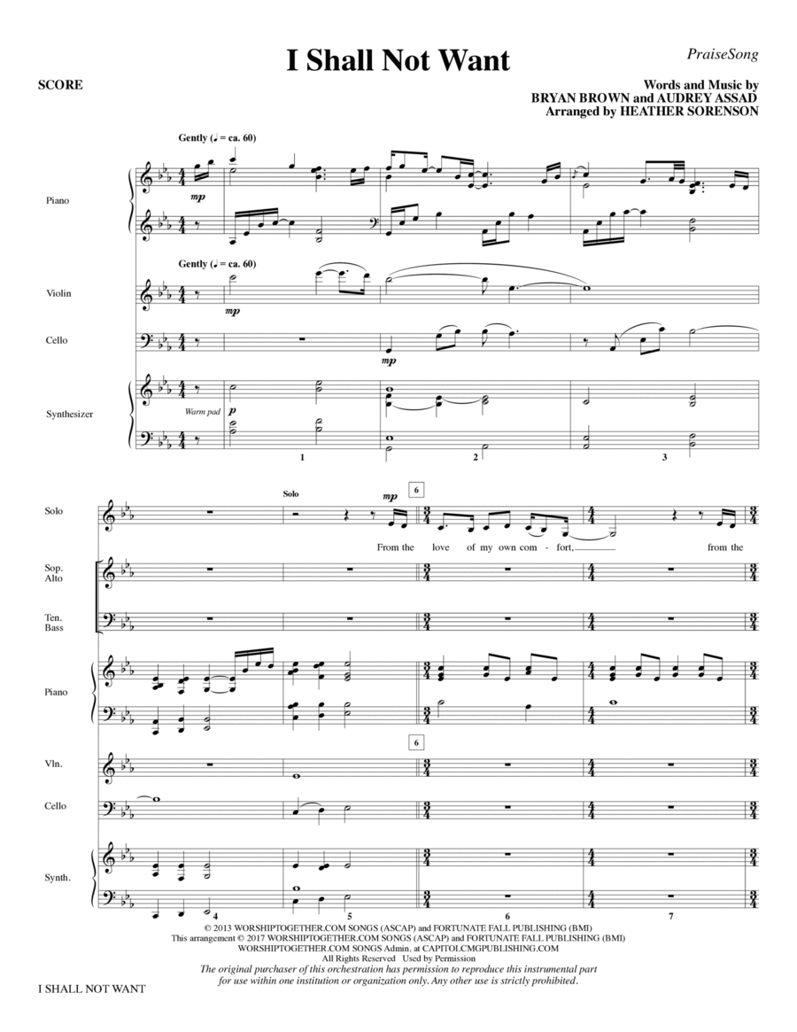 I Shall Not Want - Full Score Choir scores gallery preview page 1