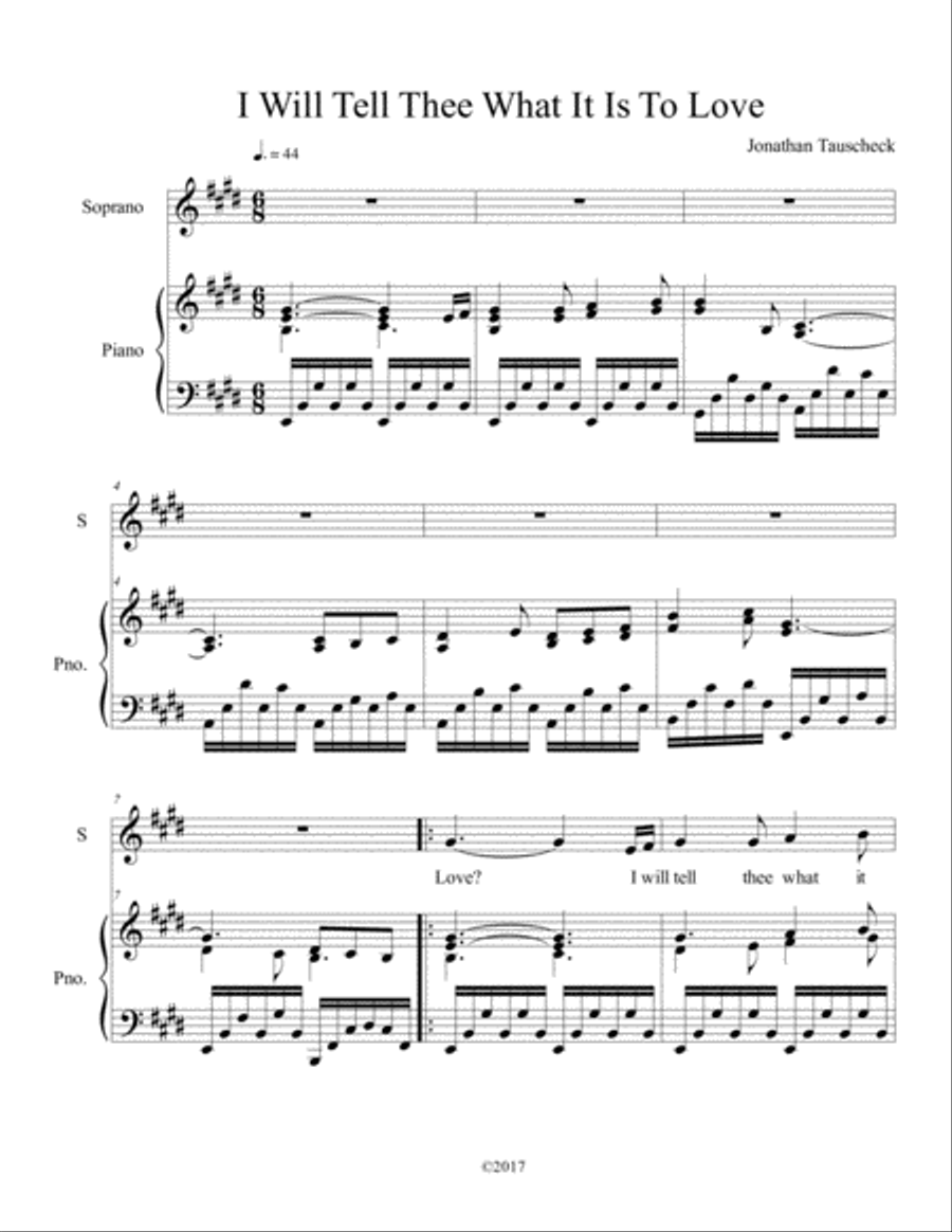 I Will Tell Thee What It Is To Love High Voice scores gallery preview page 1