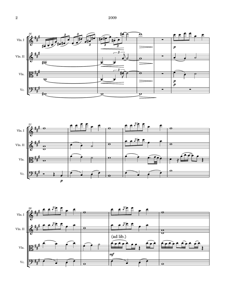 2009 String Quartet scores gallery preview page 2