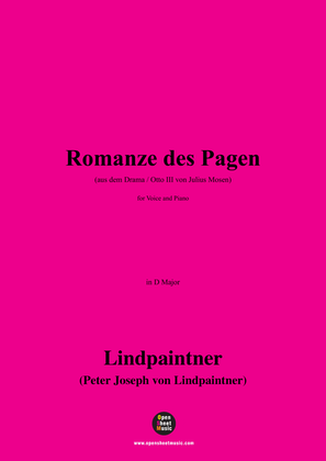 Book cover for Lindpaintner-Romanze des Pagen,in D Major