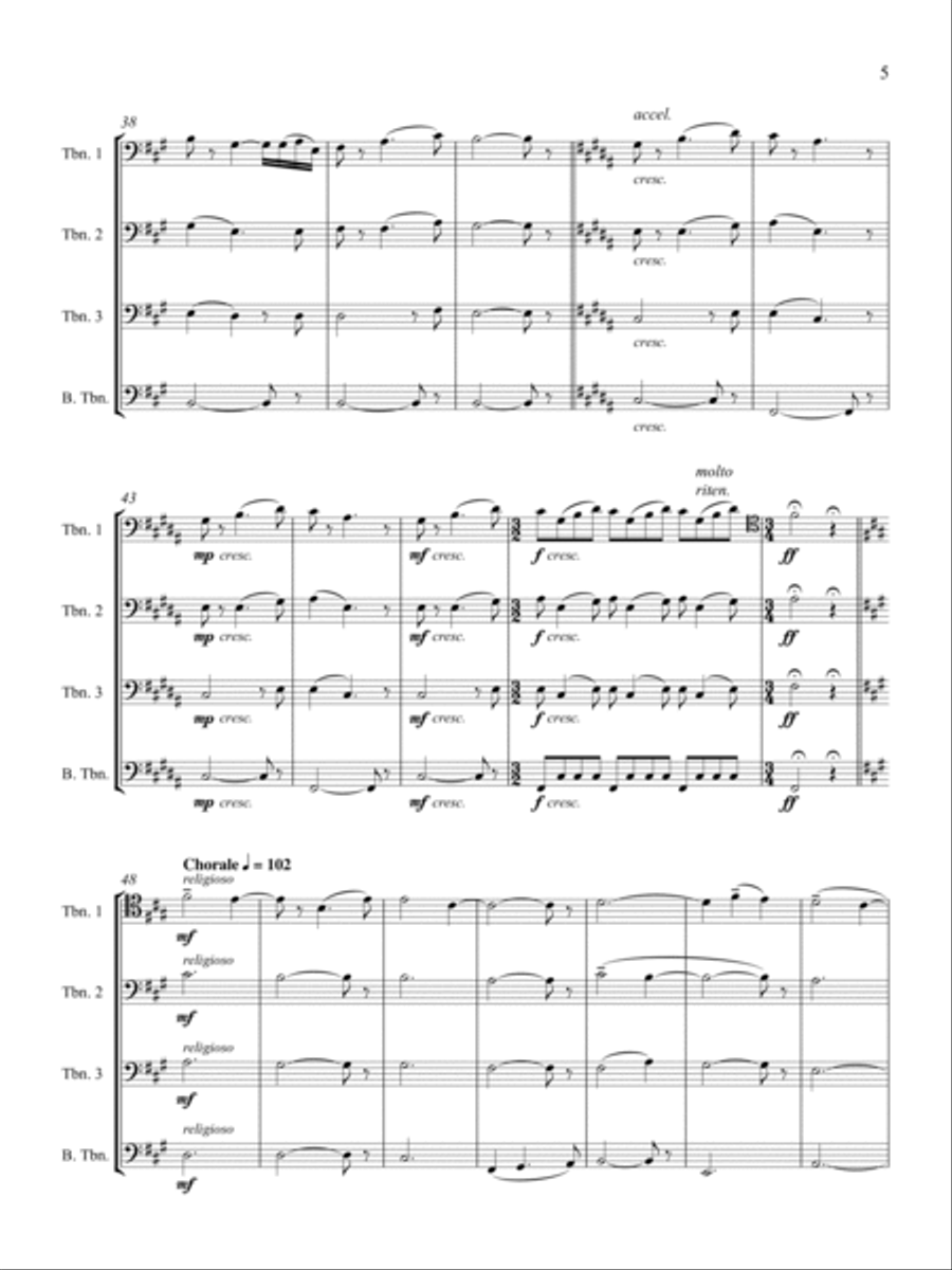 Passacaglia, Chorale and Dance Trombone Quartet scores gallery preview page 3