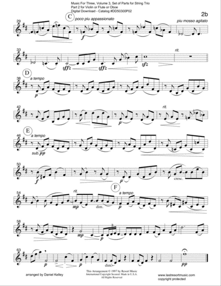 Meditation from Thais for String Trio (or Wind Trio) Large Ensemble scores gallery preview page 4