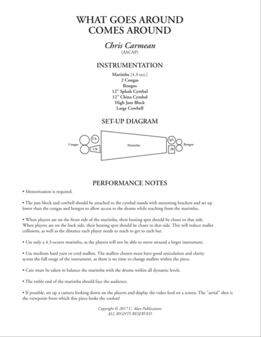 What Goes Around Comes Around Percussion Ensemble scores gallery preview page 2