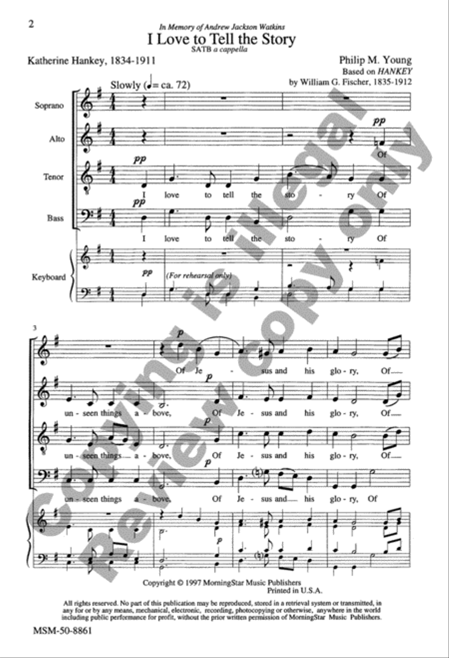 I Love to Tell the Story I Love to Tell the Story 4-Part scores gallery preview page 2