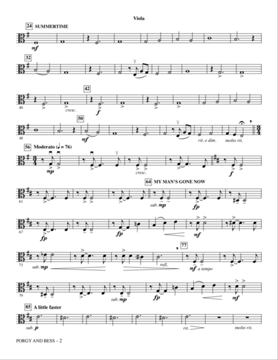 Porgy and Bess (Medley) - Viola Choir scores gallery preview page 2