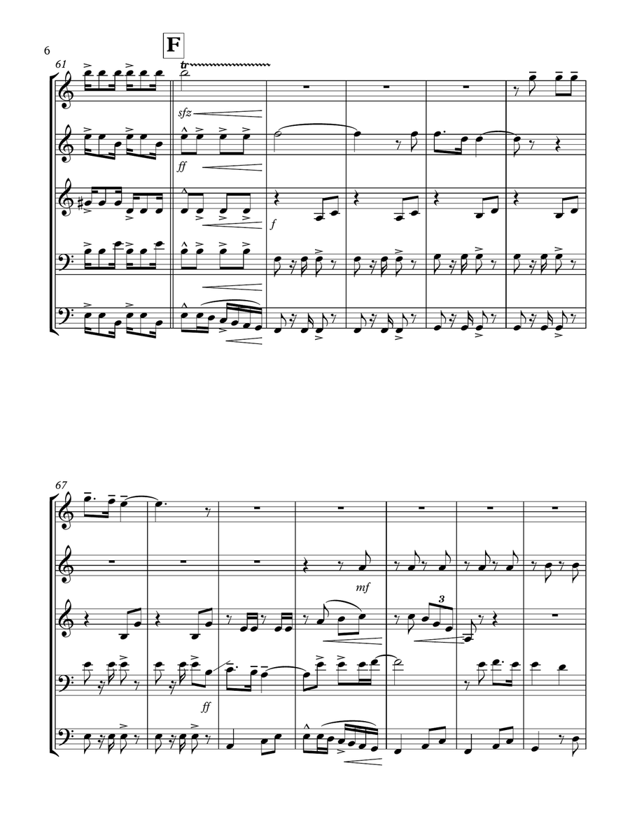 Mexican Folk Pop: COMO UNA NOVELA (by Los Acosta) for Brass Quintet arr. Martín Hernández Sánchez Brass Quintet scores gallery preview page 6