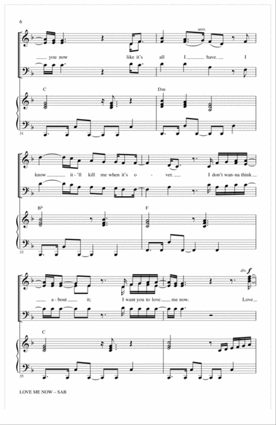 Love Me Now Love Me Now 3-Part scores gallery preview page 5
