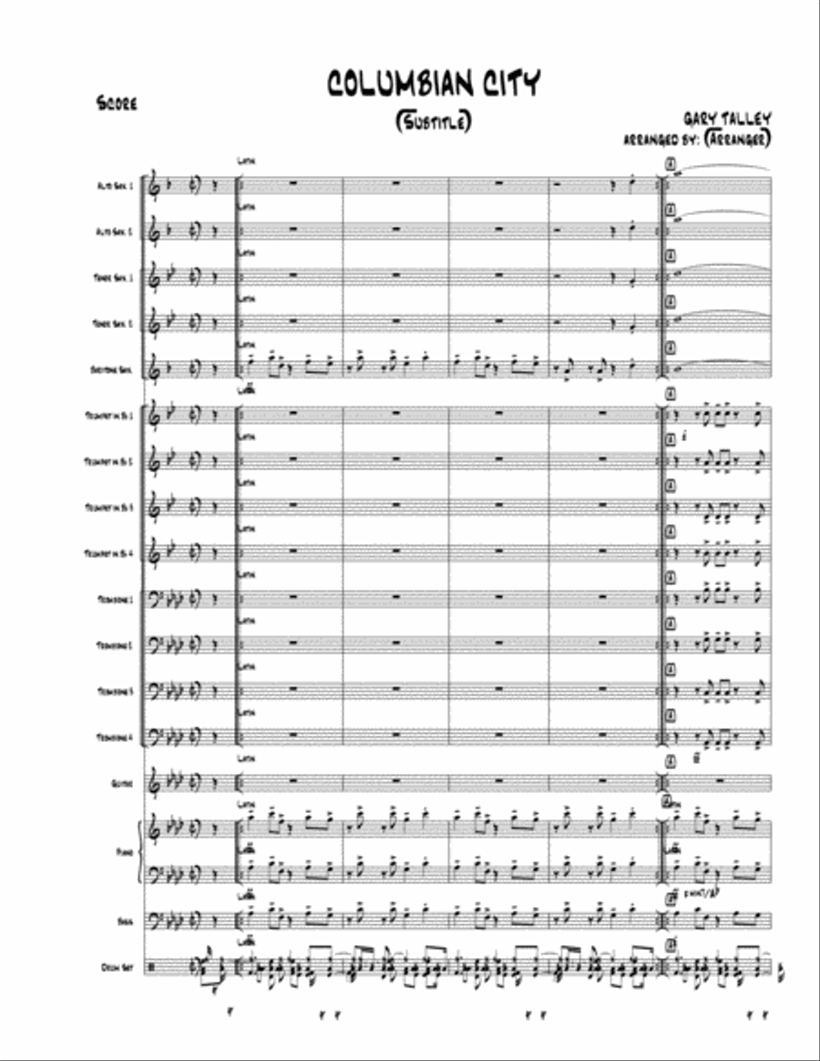 Columbian City Jazz Ensemble scores gallery preview page 1