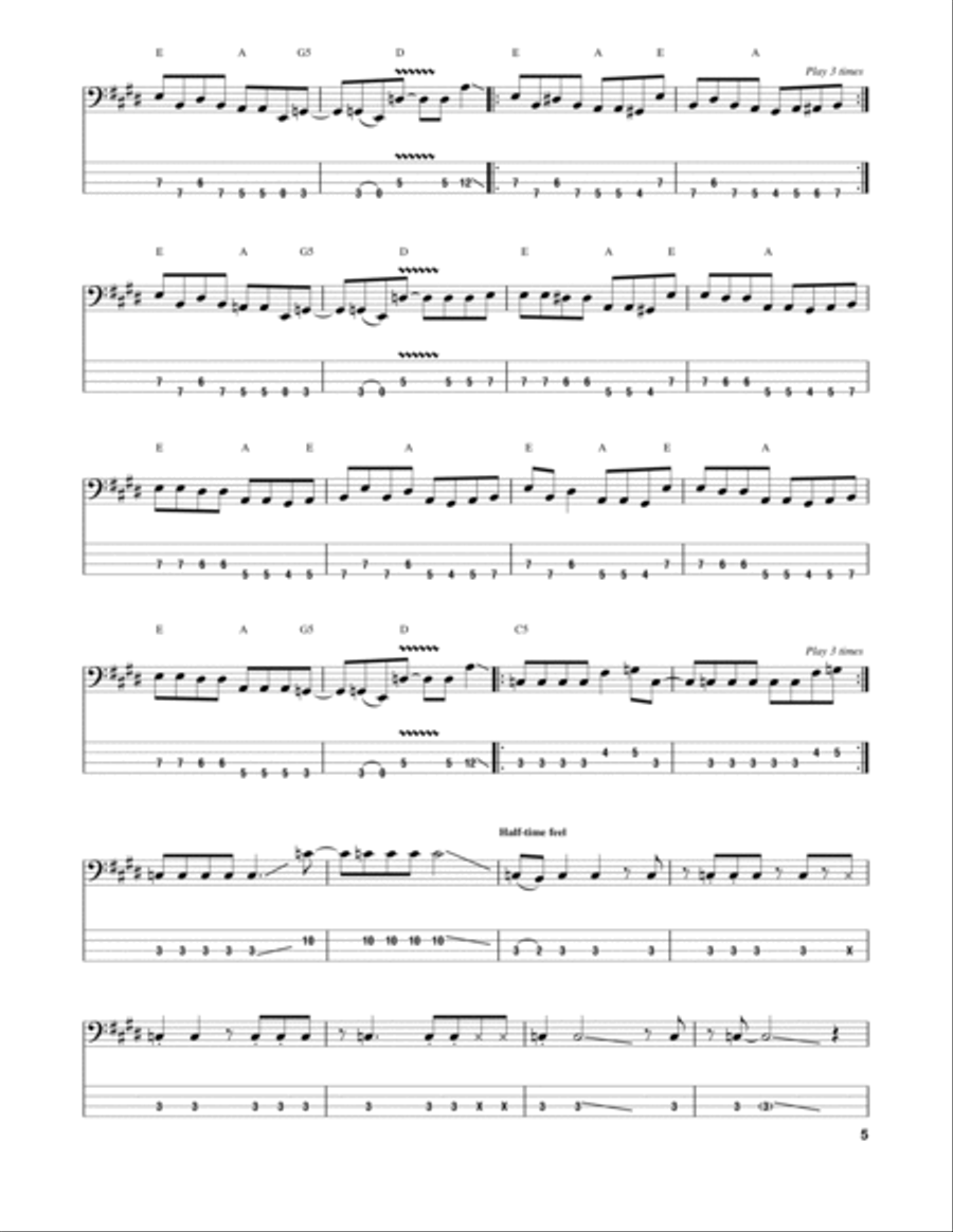Dynamic Exhilarator Guitar Tablature scores gallery preview page 5